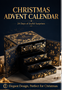 Custom Navy Blue 24 Days Advent <b>Calendar</b> Box with Drawers Gold Foil Rigid Cardboard Christmas Blind Box Mystery Packaging Gift - Product Image 4