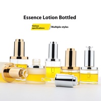 HOPECK Flacon en verre 30/50ML en aluminium pour huile essentielle/sérum, avec pipette compte-gouttes à bouton-poussoir concave en T 20/415, pour mascara