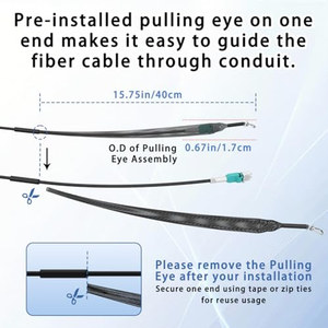 Câble de brassage fibre optique blindé extérieur LC vers LC, OEM ODM, 30M/98FT, OM3/OM4, Multimode <span class=keywords><strong>Duplex</strong></span> 50/125µm, 10Gb/40Gb/100Gb, industriel, avec gaine TPU - Product Image 6