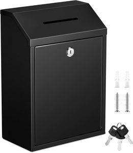 Grande boîte <span class=keywords><strong>aux</strong></span> <span class=keywords><strong>lettres</strong></span> murale en métal verrouillable pour <span class=keywords><strong>la</strong></span> maison, le bureau, l'extérieur, <span class=keywords><strong>la</strong></span> porte ou le poteau - Product Image 1
