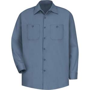 Red Kap Men's Long Large Workshirt Postman Blue Algodón resistente a las arrugas para ropa de trabajo - Product Image 2