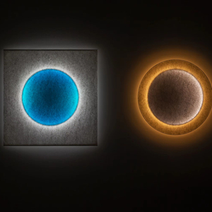 מנורת קיר לד מודרנית דגם דאורוי, עיצוב ירח מלא, אור לבן חם, שלט רחוק, פלדה, פולימר, עמעום, RGB, לסלון ולחדר שינה - Product Image 3