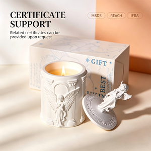 Bougie en céramique artisanale de luxe avec relief d'ange, vente en gros, bougie aromathérapeutique <span class=keywords><strong>pour</strong></span> la décoration de la maison et les coffrets cadeaux - Product Image 2