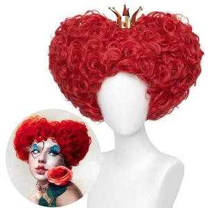 Peluca de Reina Roja de Alicia en el País de las Maravillas, Disfraz de Anime, Diadema Completa, Accesorios para el Cabello de Halloween, Resistente al Calor, Hecha a Máquina - Product Image 3