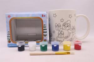 Tazas de agua de <span class=keywords><strong>dibujo</strong></span> de cerámica de lujo de Navidad personalizadas, vasos sin pintar, bonita pintura DIY, tazas de cerámica blanca, <span class=keywords><strong>taza</strong></span> de copo de nieve de Reno - Product Image 3