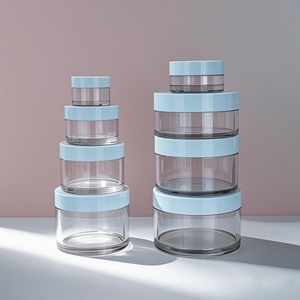 Cream Bottle Thick Wall Cosmetic Cream Jar 100g Cream Jar Transparent Pet Injection Plastic with White Cover Pot Jar Packaging - Product Image 3