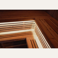 Hachillspa Traditionelle quadratische Würfel Sauna 4-6 Personen Outdoor Thermo Fichte LED Beleuchtung Glasfront Elektrisches Massivholz Home