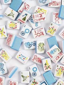 Nouvelles Tuiles de Mahjong Américain de Luxe 2026, 4 Couches en Acrylique, Motif Pieon Vert, 160 Pièces, Idéales pour les Jeux de Camping, OMM, NMJL - Product Image 5