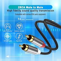 Câble audio haute fidélité 2RCA mâle-mâle avec connecteurs plaqués or 24K, coque en alliage d'aluminium, pour haut-parleurs PVC