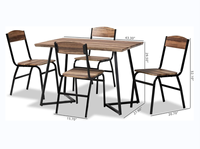 Table à manger avec 4 chaises en métal, très vendue au Japon, ensemble de meubles de salle à manger pour le salon