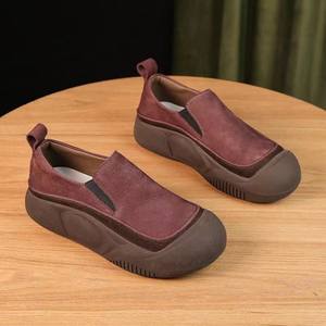 Zapatos de <span class=keywords><strong>Mujer</strong></span> Otoño 2023, Nuevos Zapatos de Suela Gruesa con Plataforma Redonda, Zapatos Casuales de Goma Transpirables para <span class=keywords><strong>Mujer</strong></span> - Product Image 2