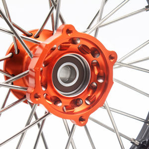 Ensemble de roues de moto pour enfants KKE 12/10 compatibles avec KTM50 SX 2014-2023 moyeu orange usiné CNC <span class=keywords><strong>jante</strong></span> noire - Product Image 5