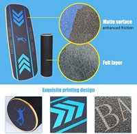 Planche d'équilibre en bois avec roulettes pour skateboard, surf, ski, fitness et exercices