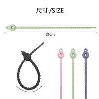 Attaches-câbles en silicone en forme de calebasse à double trou, corde de suspension en forme de 8, dispositif d'enroulement pour câbles de données et stockage numérique, attache multifonctionnelle