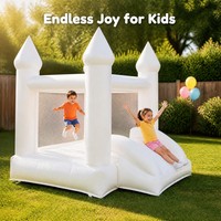 Château gonflable extérieur blanc avec souffleur, jouets gonflables incluant une structure de saut en PVC