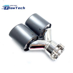 89mm Universal <b>Car</b> Exhaust Muffler Tip Stainless Steel with Carbon Fiber Inlet Cover for Vehicle Modification Decoration - Product Image 2
