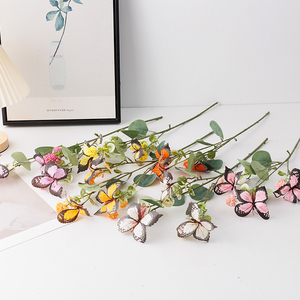 Fleur artificielle <span class=keywords><strong>iris</strong></span> à trois branches, décoration artisanale, fleur de simulation pour jardin intérieur et extérieur, vente en gros - Product Image 4