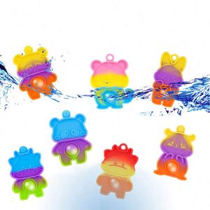 Juguete Antiestrés Personalizado con Diseño de Animales de Dibujos Animados, Llavero de Silicona, Juguetes de Burbujas para Presionar - Product Image 5