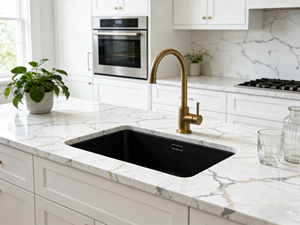 Lastra di Quarzo Artificiale Calacatta Bianco Premium per Piani Cucina e Isole, 3200x1600 mm, Vendita Diretta dalla Fabbrica - Product Image 5