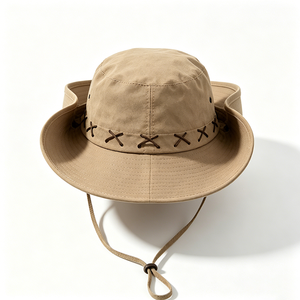 Chapeau de safari unisexe pliable à large bord, protection UV UPF50, en toile, avec sangle de menton réglable, idéal pour le sport, les voyages et l'usage quotidien - Product Image 4
