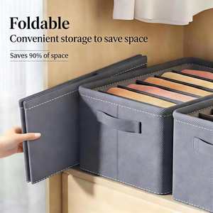 Customization Space Saving Multi-grade Foldable Waterproof <b>Storage</b> <b>Box</b> with Handle <b>for</b> Wardrobe Undergarment <b>Clothes</b> Organizer - Product Image 5