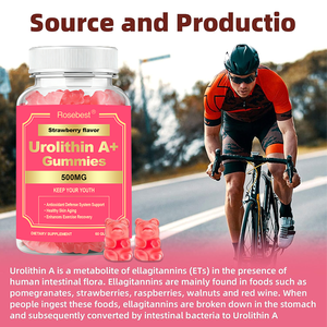 로즈베스트 도매 OEM 자체 브랜드 항산화 및 피부 노화 방지 건강 보조 식품 무설탕 500mg 유롤리틴 A 구미 - Product Image 3