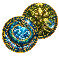 Pièce de Monnaie Unique en Cuivre 5OZ, Motif Serpent Jörmungandr de Midgard Nordique, Artisanat Métallique, Pièce Souvenir Commémorative en Relief