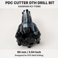 Foret de forage DTH KAISHAN K3-T1090 de 90 mm, foret à boutons PDC de 3,54 pouces pour le forage de puits et l'exploitation minière