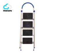 Échelle pliante en aluminium à 5 marches Cloud-party, style A, avec rails épaissis, portable pour appartement et usage domestique, capacité de charge de 150 kg