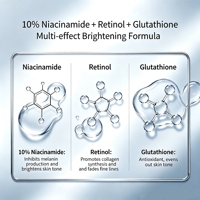 Sérum à 10% de Niacinamide OEM ODM Éclaircissant, Contrôle du Sébum, Minimiseur de Pores, Sérum Visage Marque Privée