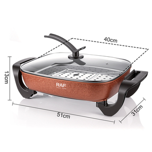หม้อไฟฟ้า RAF 1500W ความจุสูง 10 ลิตร พร้อมปุ่มควบคุมและระบบทำความร้อนสม่ำเสมอ สำหรับทำอาหารที่บ้าน อาหารครอบครัว RAF ขายดี รุ่น M - Product Image 6