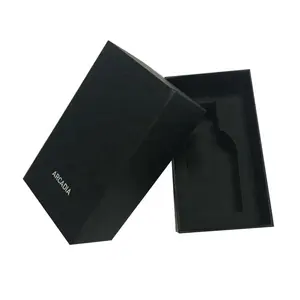 Benutzer definierte Black Box mit silbernem Hot Stamp ing Foil Logo für zarte Brieftasche Geschenk