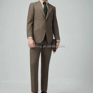 Gilet da uomo <span class=keywords><strong>marrone</strong></span> <span class=keywords><strong>doppiopetto</strong></span> Plus Size pantaloni in tessuto pettinato traspirante con cerniera frontale piatto per matrimonio d'affari - Product Image 6