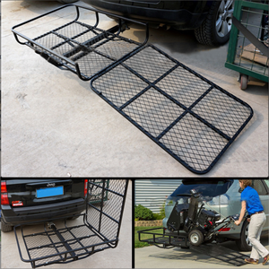 Capacidad de peso de 500 libras Montaje de enganche plegable Portador de silla de ruedas Movilidad <span class=keywords><strong>Scooter</strong></span> Rampa Enganche Portador de carga con rampa - Product Image 4