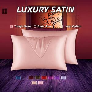 Housse de coussin en satin de luxe, style moderne, avec logo personnalisé, en polyester, masque pour les yeux, directement de l'usine - Product Image 2