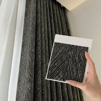 Rideaux occultants de luxe ZSTARR en tissu chenille noir avec motif en arêtes de poisson pour le salon, la chambre à coucher, la décoration de la maison