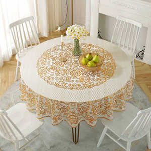 Disposable Waterproof Plastic <strong>protection</strong> 72" Picnic Round <strong>Table</strong> Covers for Events Wedding Decoration with Custom logo - Product Image 1