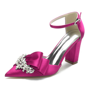 Escarpins Mules à Talons Hauts Sexy pour Mariée, Talons Carrés Épais pour Femme, Idéals pour Mariage - Product Image 3