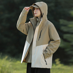 <span class=keywords><strong>Veste</strong></span> d'extérieur unisexe imperméable à capuche avec fermeture éclair, enduite de PU, trois-en-un, de haute qualité, personnalisable OEM/ODM - Product Image 1