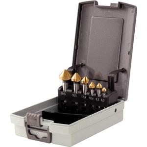 KS TOOLS-336,0466 HSS TiN Juego de cono y desbarbador, en caja de plástico (6 uds)-EAN 4042146347898 BROCAS METALICAS - Product Image 1