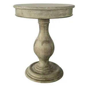 Nuovo Design francese antico mobili provinciale <span class=keywords><strong>vintage</strong></span> rustico <span class=keywords><strong>legno</strong></span> di quercia <span class=keywords><strong>tavolino</strong></span> rotondo - Product Image 1