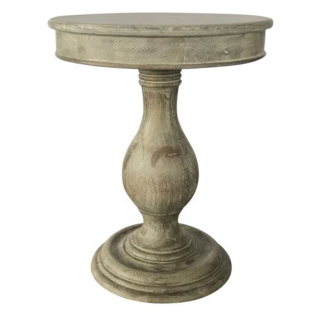 New Design French Antique Furniture Provincial Vintage Rustic Oak Wood Round Side Table