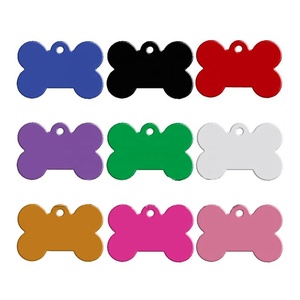 Wholesale Cheap Multicolor Aluminum <strong>Dog</strong> Collar Tags Custom Logo Bone Shape Features <strong>Lights</strong> Solid Pattern Material - Product Image 3