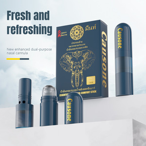 Inhalateur Nasal 2-en-1, 2 Pièces/Boîte, Huile Essentielle de Menthe Poivrée Premium, Contre la Fatigue au Vol, Rafraîchissant, Stick Nasal - Product Image 2