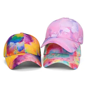 Fashion Tie Dye Baseball Cap Women's Summer Outdoor Sun Protection Cap Adjustable Sun Cap