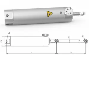 6 Speed Adjustable Resistance Bidirectional Damping Aluminum Hydraulic Cylinder ST76-375S