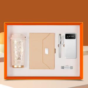 Coffret cadeau personnalisé de luxe en cuir PU, carnet de notes cadeau d'affaires coffret cadeau journal tasse thermos avec stylo et bouteille d'eau/ - Product Image 4