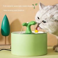 Fontaine à eau pour animaux de compagnie en céramique ultra silencieuse avec filtre à 5 couches, distributeur automatique d'eau pour chats et chiens pour une vie intérieure saine