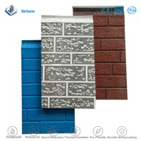 Panneau mural extérieur décoratif en métal avec âme en mousse PU, isolant thermique, écologique, durable, ignifuge, pour murs préfabriqués commerciaux