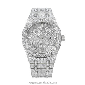 Reloj de Lujo Automático Personalizado para <span class=keywords><strong>Hombre</strong></span>, con Certificación de Diamantes, Completamente Cubierto de Moissanita VVS1, Acero Inoxidable, Mecánico, Resistente al Agua - Product Image 4